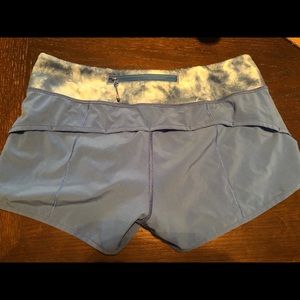 Lululemon Blue/Tie Dye Speed Shorts, 6